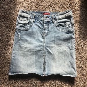 Distressed GUESS Jean Skirt